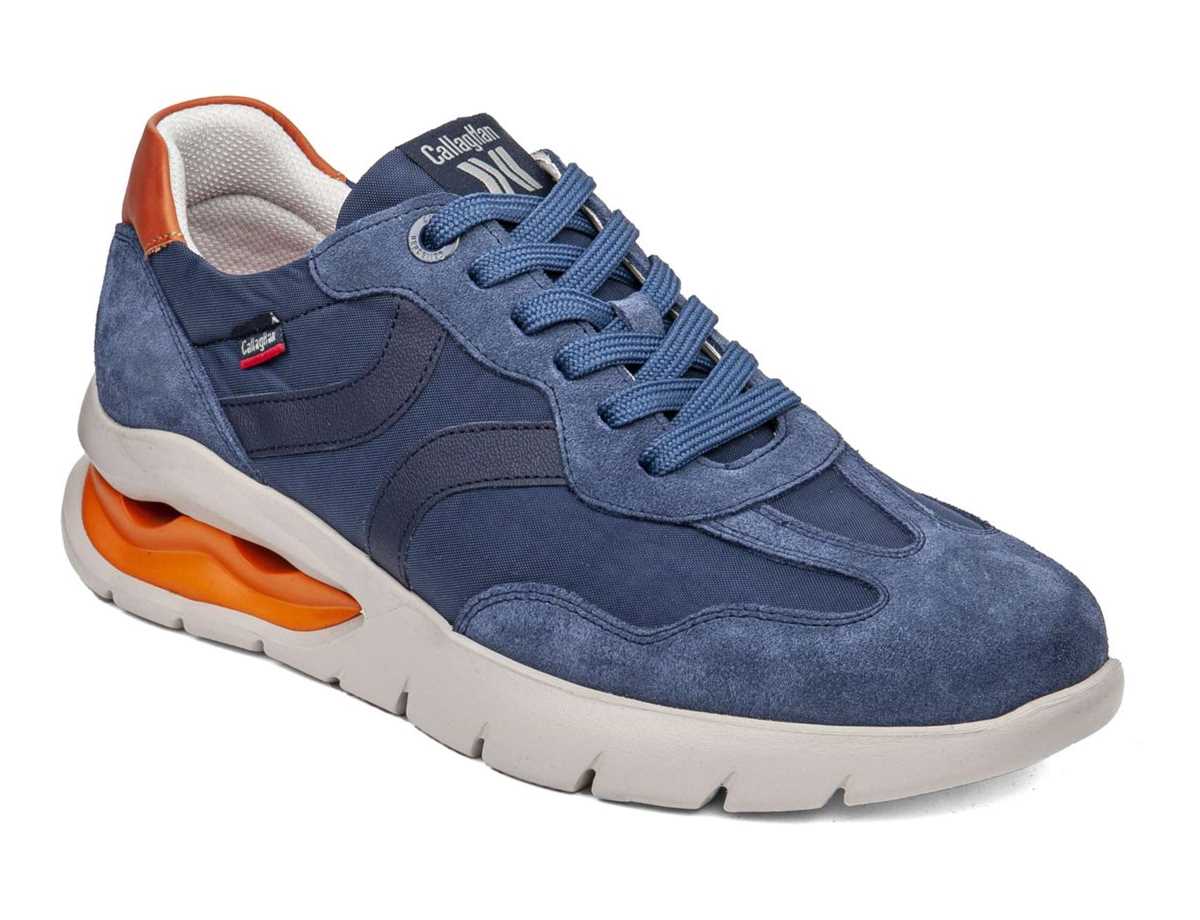 Baskets Callaghan 45408 Vento Homme Bleu Orange | POZ7262YU