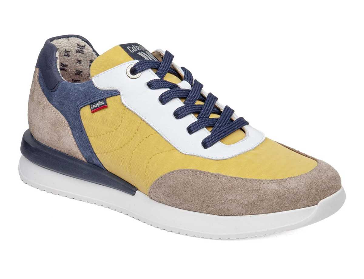 Baskets Callaghan 51100 Moses Homme Beige Jaune Bleu | ZIP1447PU