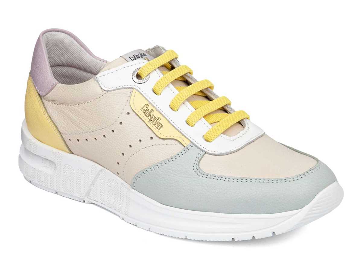 Baskets Callaghan 92120 Dorcas S.I.L Femme Beige Jaune Bleu | EEL2455TL