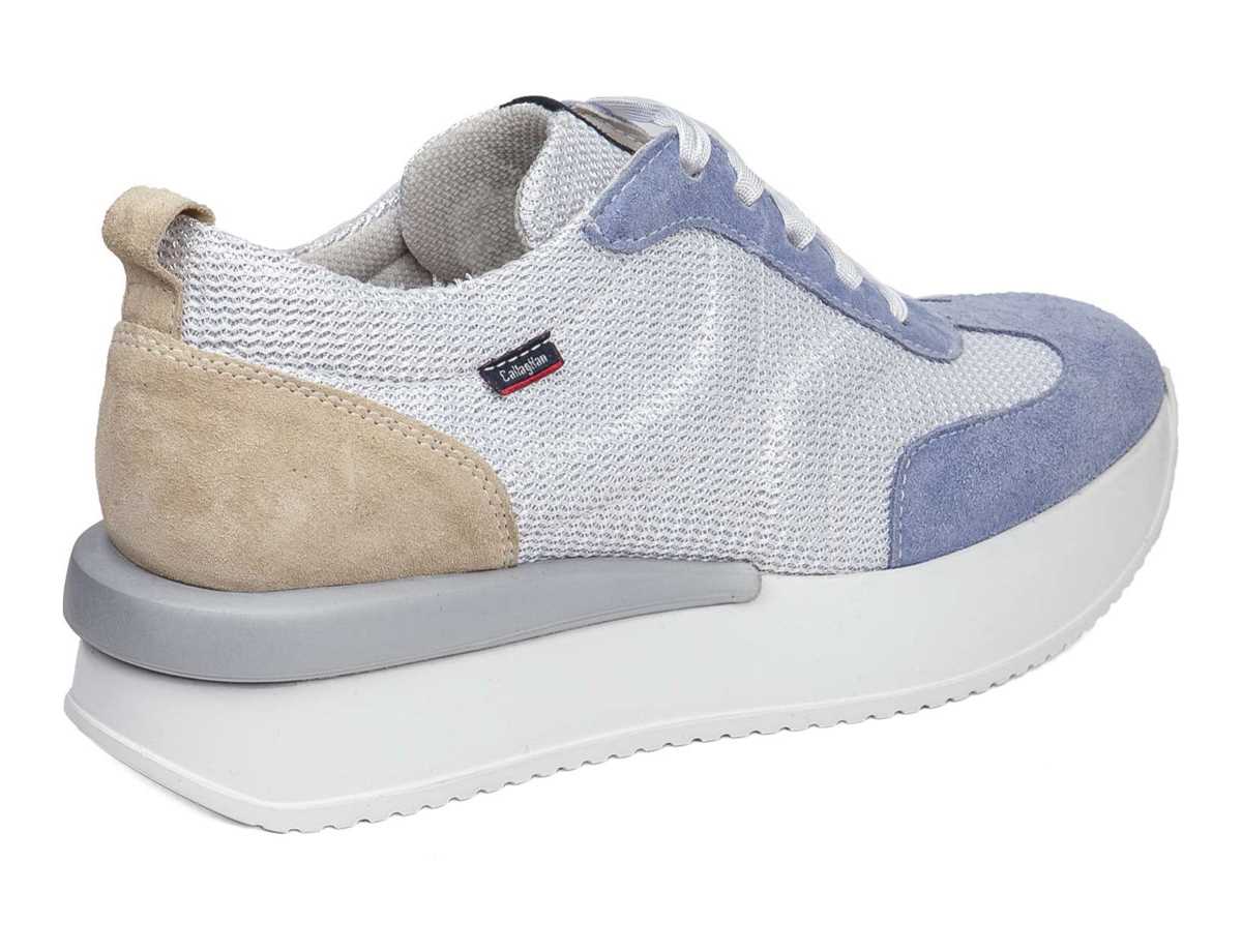 Baskets Callaghan 51200 Dina Femme Bleu Blanche Beige | QJY117DS