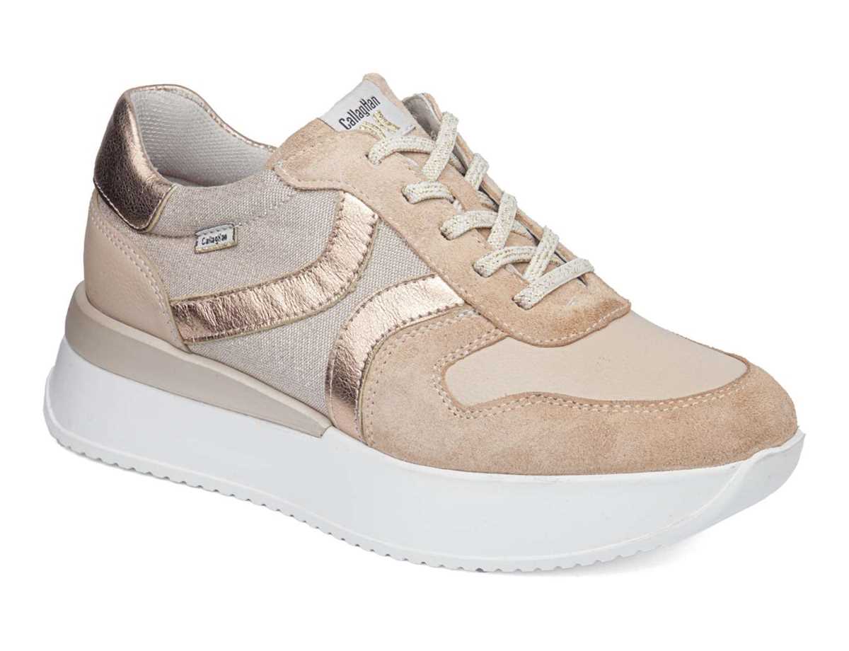 Baskets Callaghan 51204 Dina Femme Rose Beige Doré | RPN7656WY