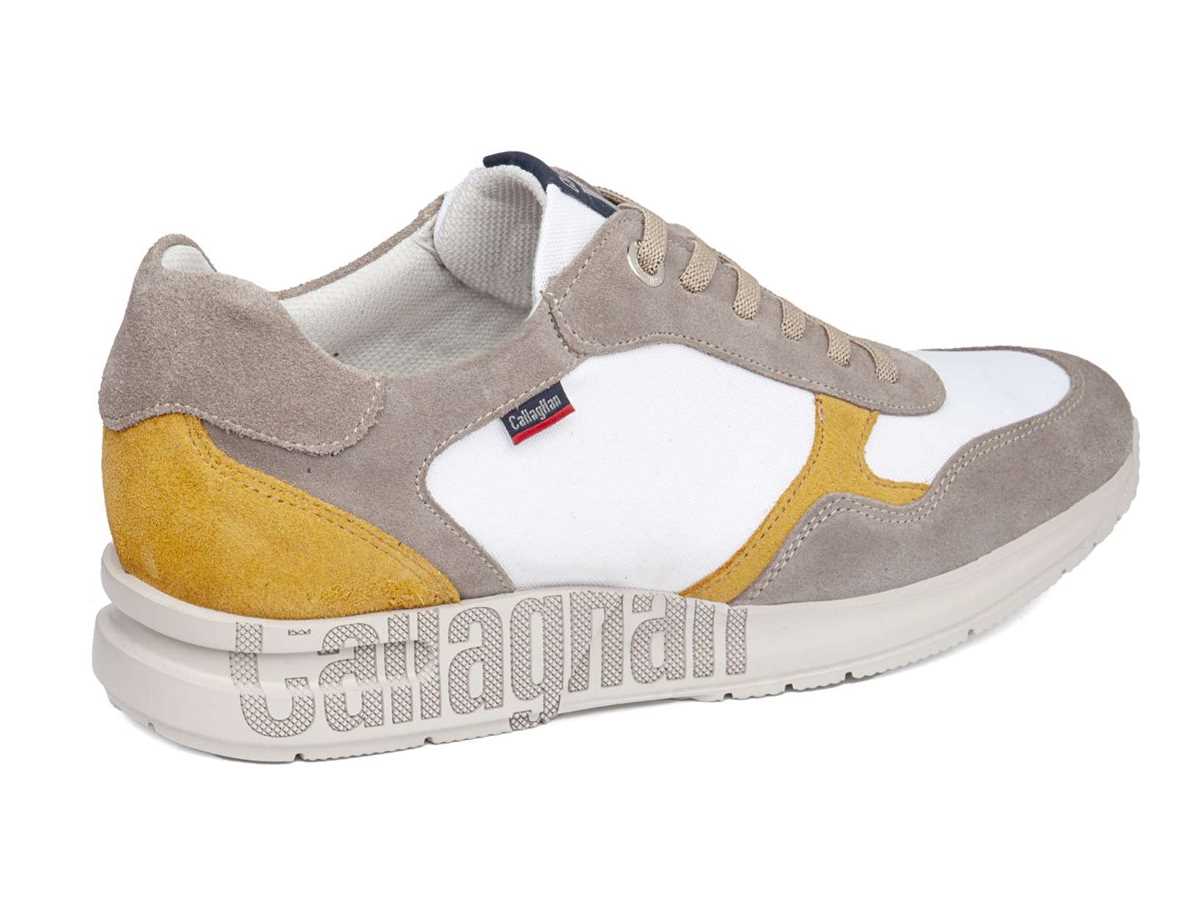 Baskets Callaghan 91324 Goliat S.I.Lase Homme Grise Blanche Jaune | QIM3710NN