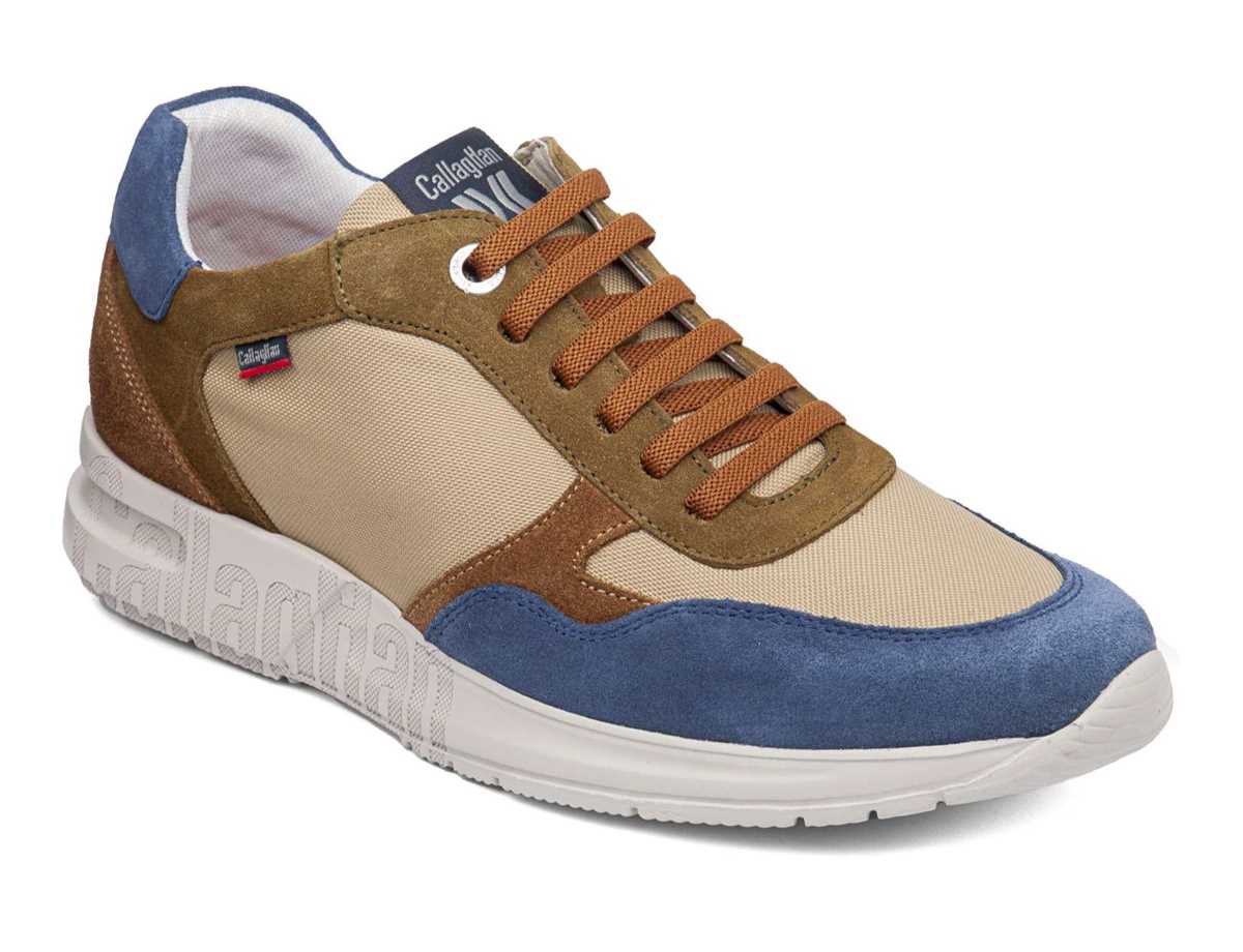 Baskets Callaghan 91324 Goliat S.I.Lase Homme Bleu Beige Vert | WZD5271UK