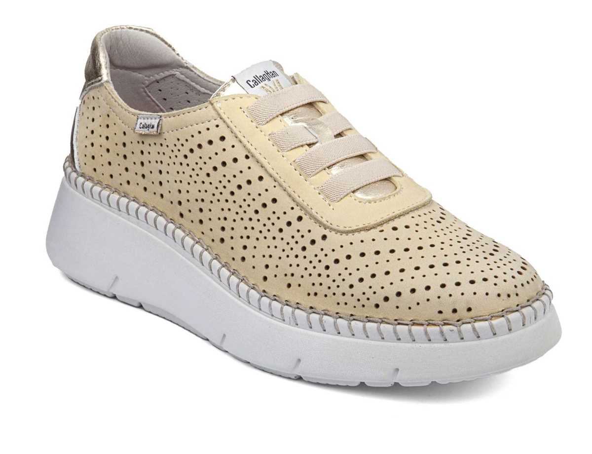 Baskets à Plateforme Callaghan 53600 Circular Sra. Femme Jaune Beige | PAG7660RK