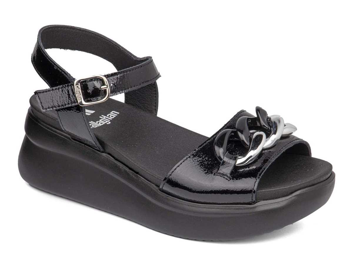 Sandales Compensées Callaghan 29910 Llana Femme Noir | IVY6693KI