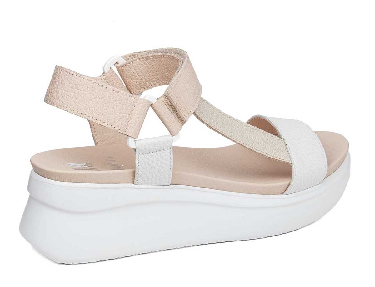 Sandales à Plateforme Callaghan 29900 Llana Femme Blanche Beige Rose | TWW2071EE