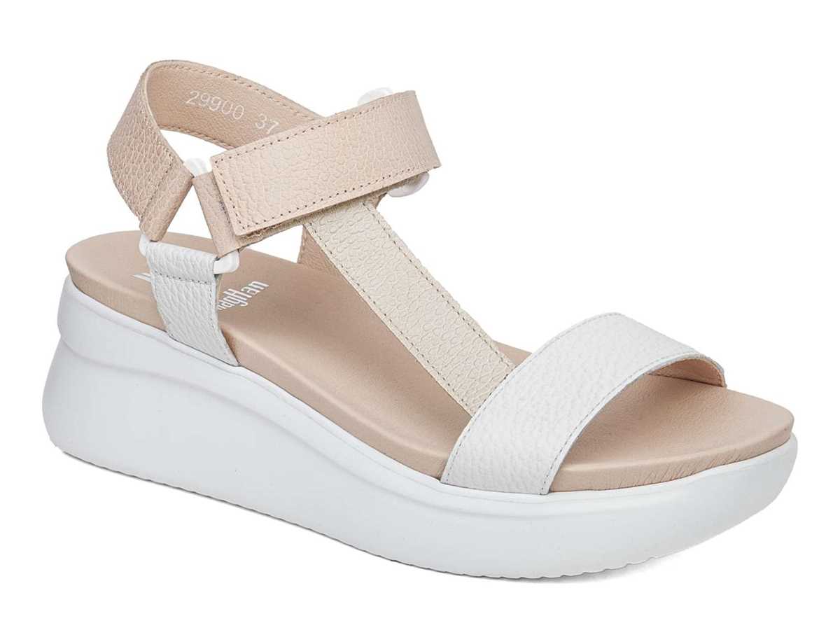 Sandales à Plateforme Callaghan 29900 Llana Femme Blanche Beige Rose | TWW2071EE