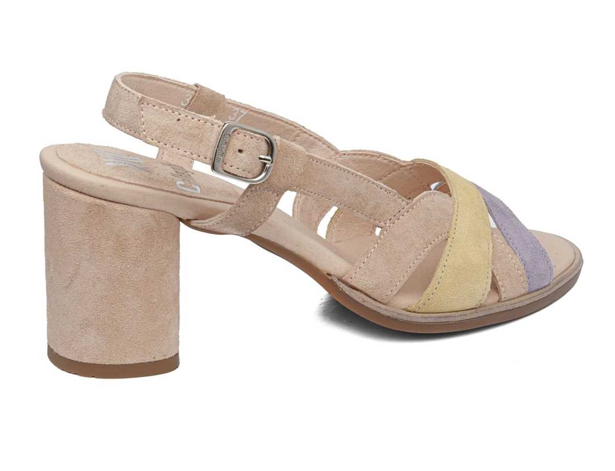 Sandales à Talons Callaghan 31904 Kanji Femme Violette Jaune Beige | IVR1517IP